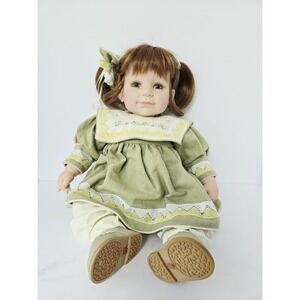 Adora vinyl collectible baby‎ doll green dress sitting 18" Toddler
